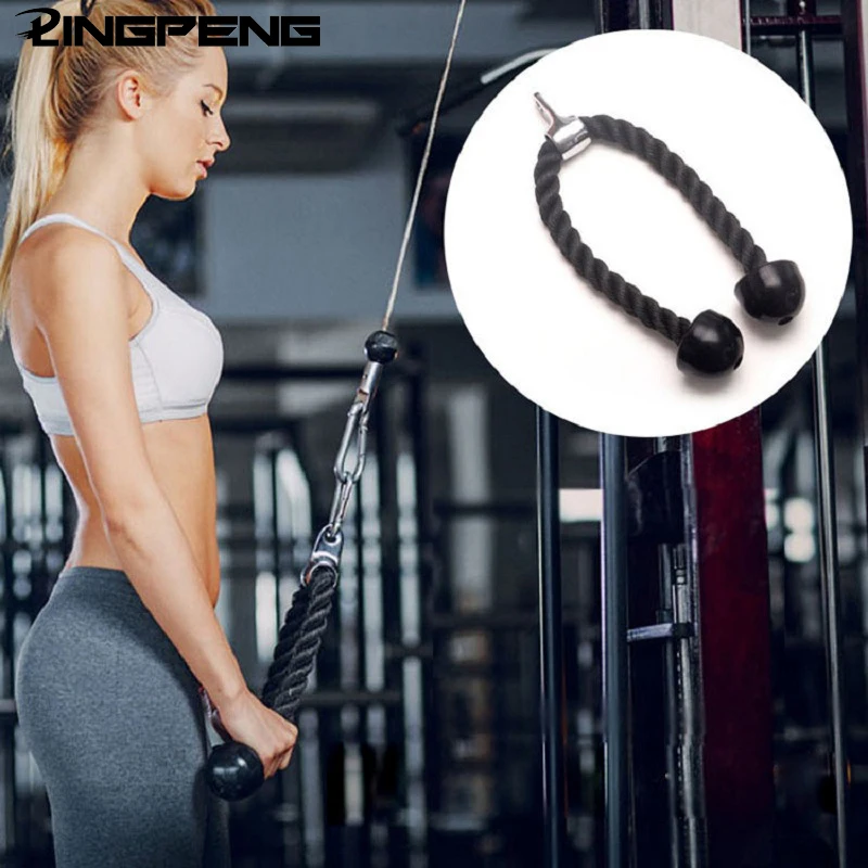 Pull Down Rope Single Handle Triceps Biceps Workout Attachment for Cable Machine Fitness Pulley Workouts