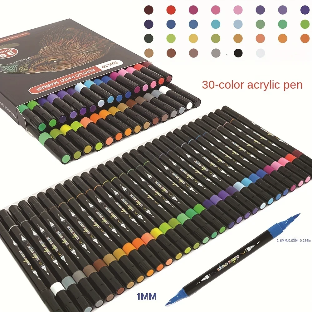 Roise30ColorsAcrylicPaintPensBrushMarkerPenforPaintingStone