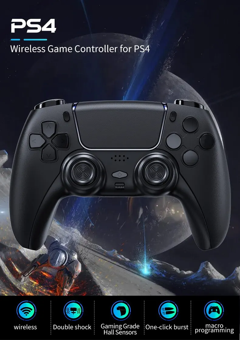 New 2024 P4 Wireless Controller with 1000mah Battery Turbo Programming Button