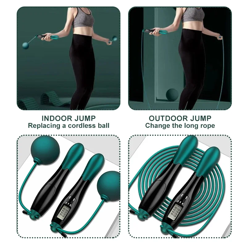 Intelligent Cordless Jump Rope Negative Weight Ball Steel Wire Counting Jump Rope Adult Models Rope Training Sports Equipment 2