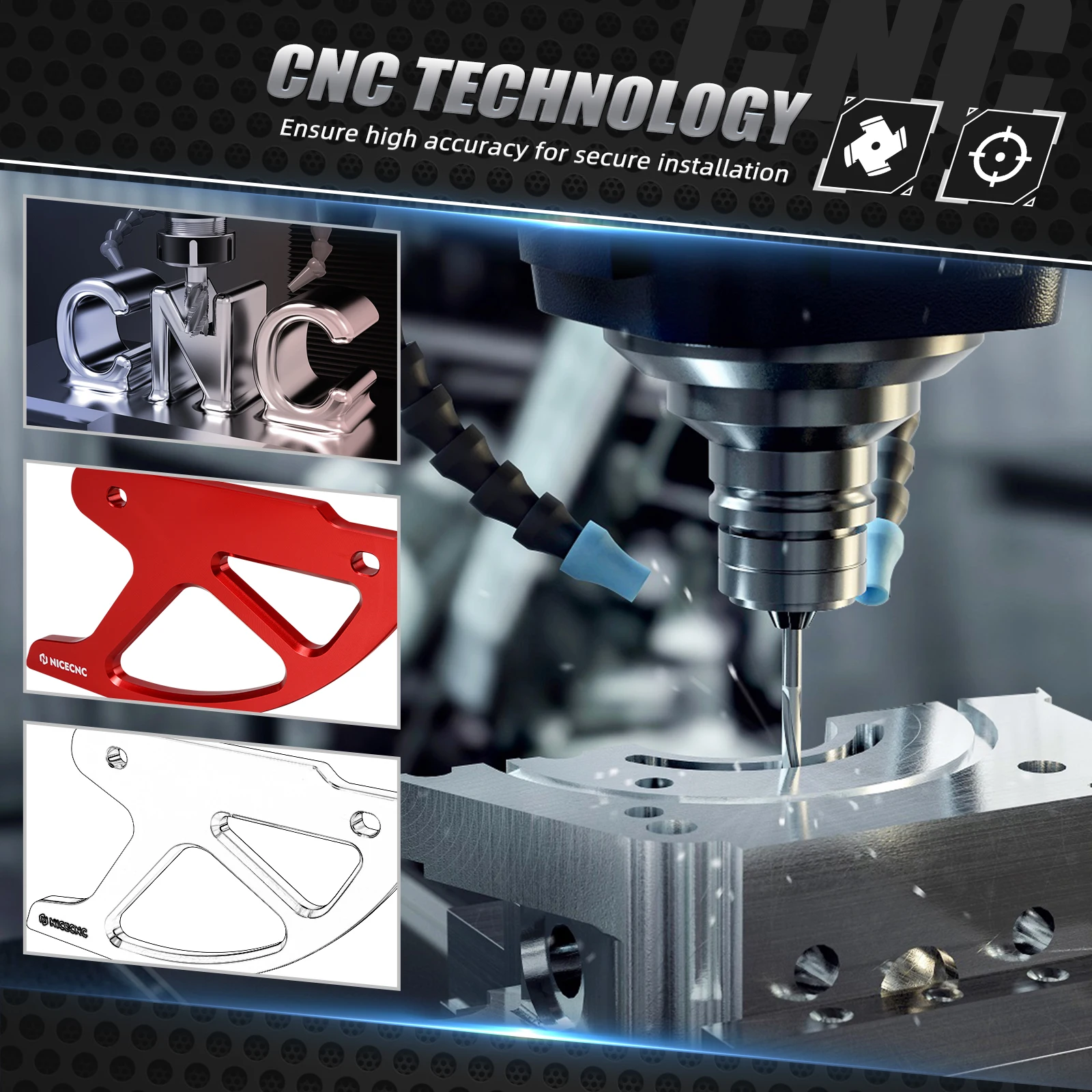 NICECNC Bremsscheibenschutz hinten für Honda XR250 1990–2004 XR650L 1993–2024 XR600R 1991–2000 XR400R 1996–2004 XR 250 650L 600R 400R – Detail 5