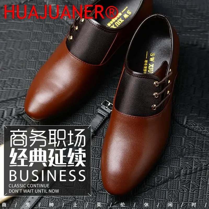 Dress Shoes for Men Cow Leather Round Toe Business Casual Big Size 38-48