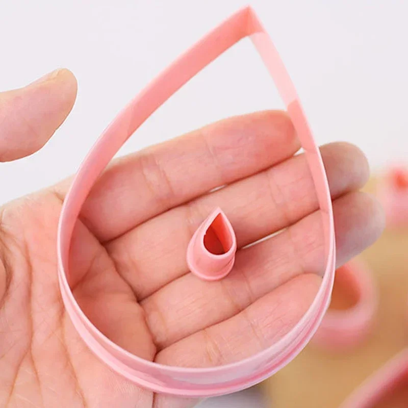 Cookie Cutters 10Pcs Water Droplets Cookie Cutter 1.5-9.6cm Rose Flower Petal Shape Pastry Baking Mold Polymer Clay Cutters for Earring Jewelry