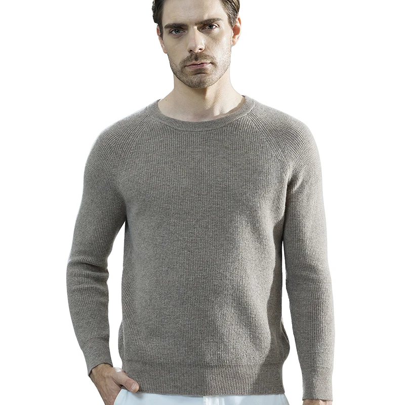 Men Knitted Sweaters Cashmere Sweater 100% Merino Wool O-Neck Long-Sleeve Thick Black Pullover Winter Fall Male Jumpers Clothing 4