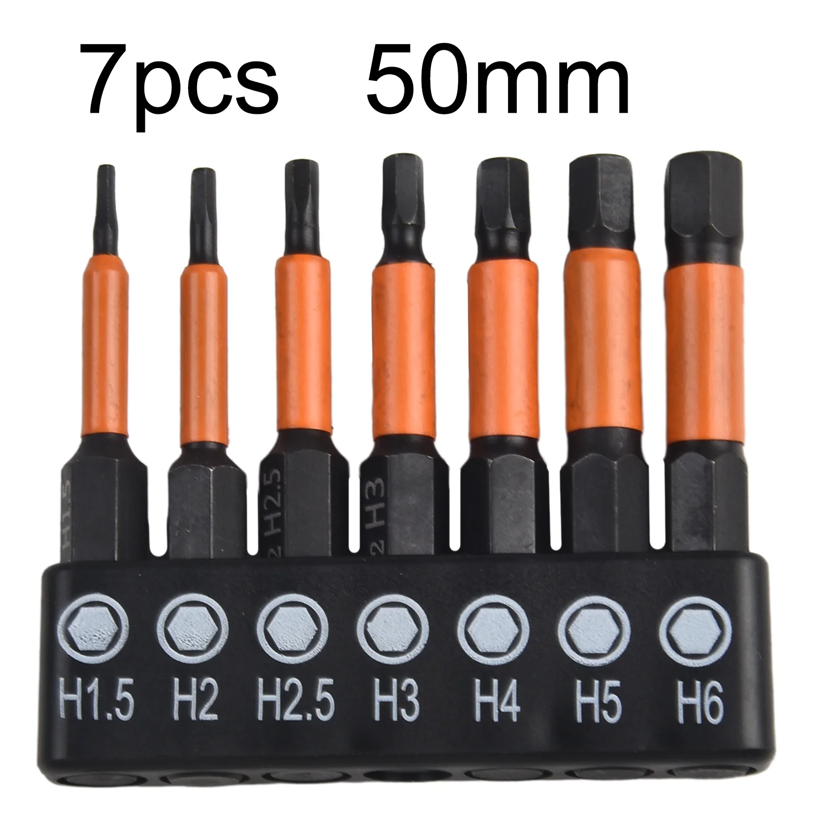 

7pcs 1/4" Hex Shank Screwdriver Bit Set Wrench Magnetic Head Screw Driver Bits H1.5-H6 Screwdrivers Bit Steel Hand Tools