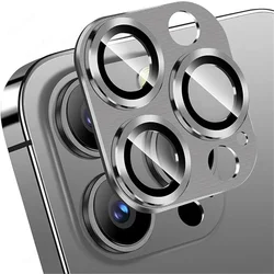Premium Metal Camera Lens Protection Glass - Full Cover Phone Camera Glass - 16 Pro Max - 16 Pro (Titanium Grey)