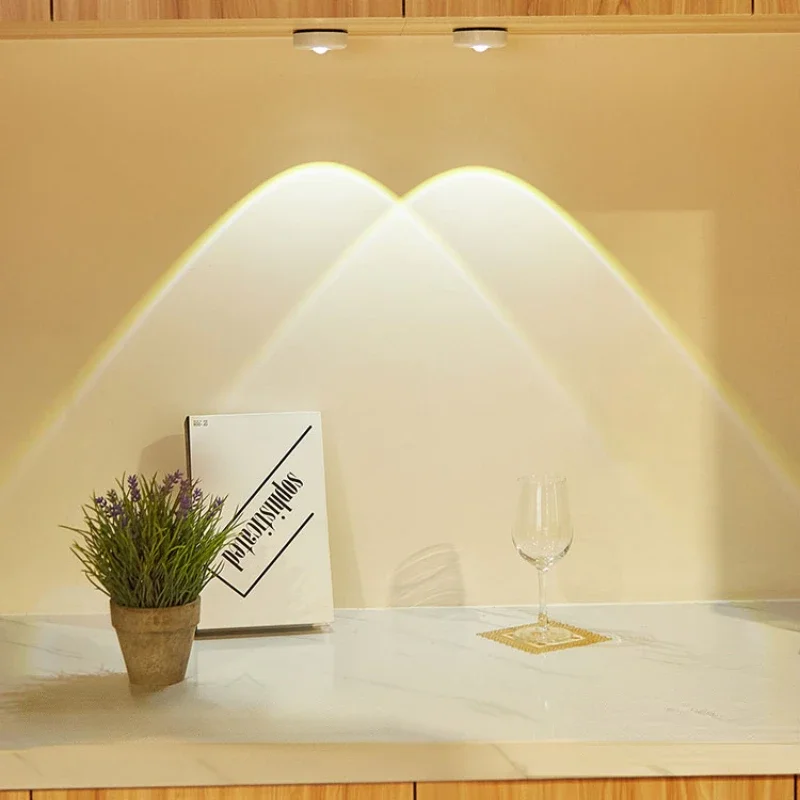 Battery Powered Touch LED Cabinet Lights Stick On Wall Sunset Lamp for Kitchen Bedroom Closet Cupboard Night Light Decoration