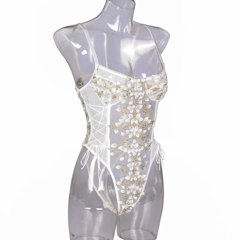 Bodysuit Transparent Resille Florale - YourEleganceShop