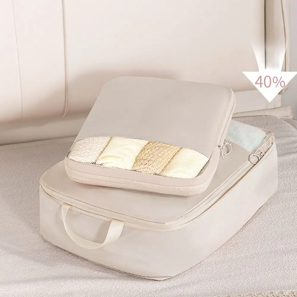 Polyester Compressed Storage Bag with Handles Foldable Clothing Packaging Bag Dustproof Moisture-proof Clothes Quilt Storage Bag 3
