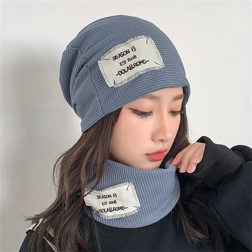 

Korean version of autumn and winter women's scarf hat dual-use Japanese label scarf MW015