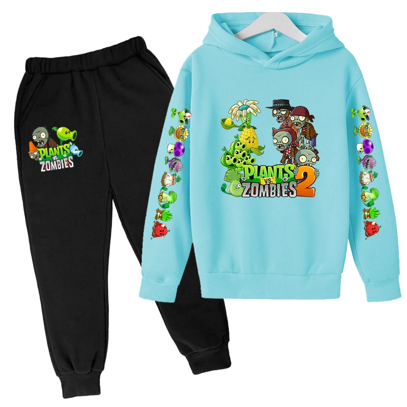 

Children's Clothing Hoodies Popular Game Plants vs. Monster Print Boys/Girls Sweatshirt/Pants 2P Casual Funny Sports Fashion Set