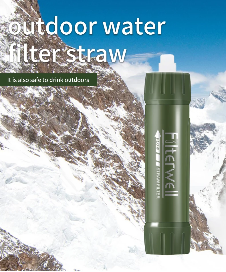 Description Picture 2 of itemFilterwell Outdoor Mini Water Filter Straw Camping Water Cleaning Filter Emergency Hiking Survival Prep Gear for Tourism