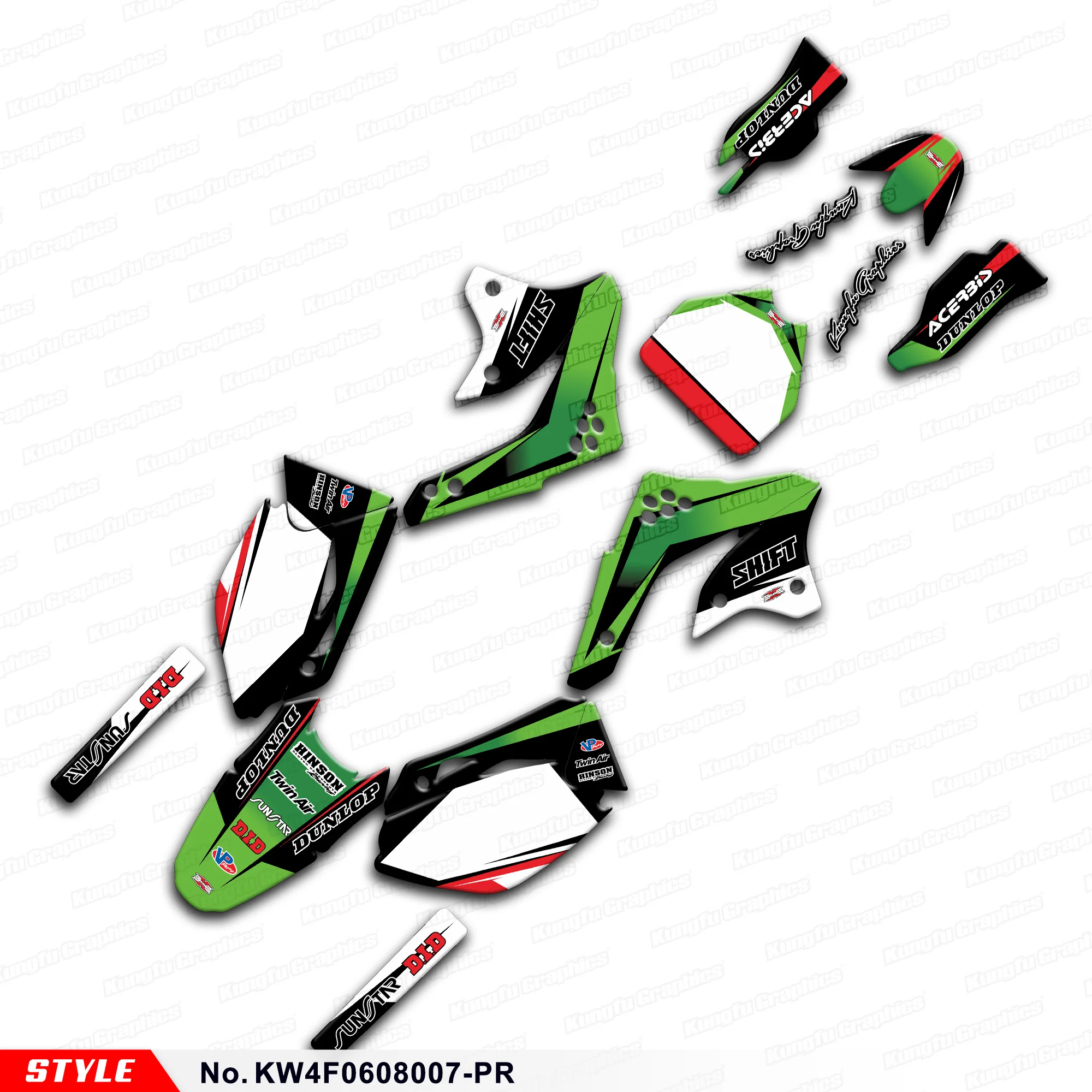 

Мотоциклетные наклейки, УФ-стойкий винил для Kawasaki KX 450F KX450F 2006 2007 2008, KW4F0608007-PR