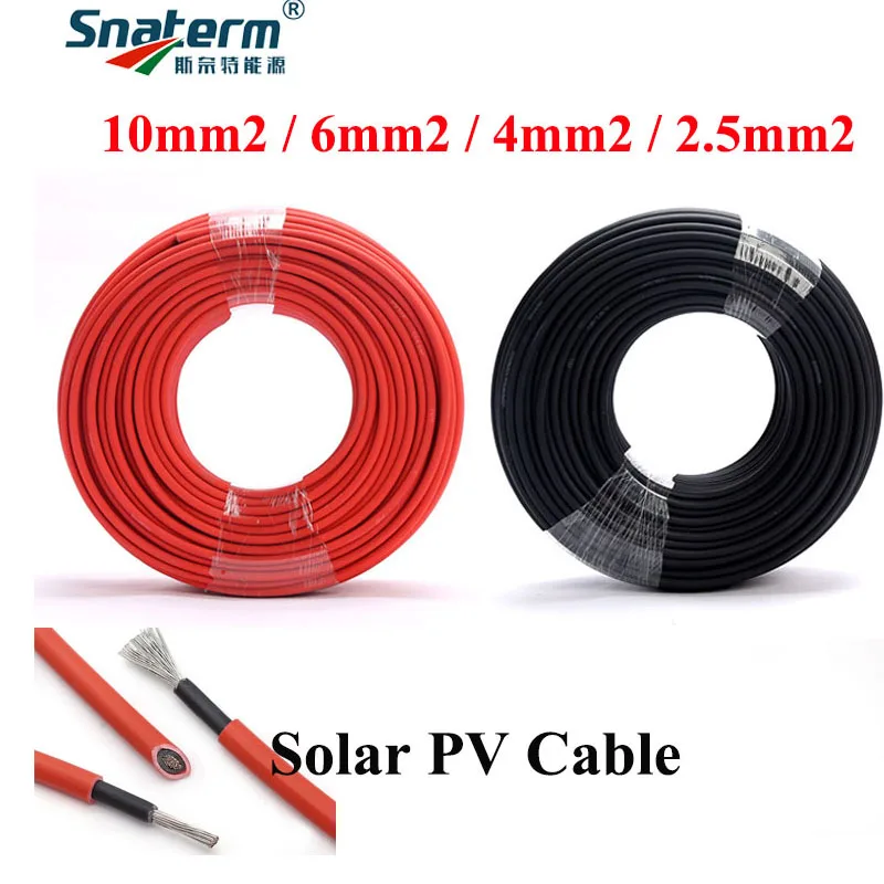 PVC Insulated Electrical Solar Connector Cables PV Cable 8AWG 10AWG 12AWG 14AWG 2.5mm2 4mm2 6mm2
