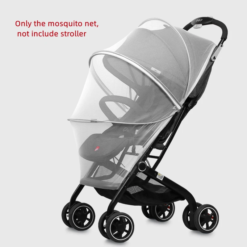 Zipper Type Baby Stroller Mosquito Net Pram Accessories Summer Breathable Insect Shield Mesh Carriage Full Cover Mosquito Net baby stroller accessories gadgets Baby Strollers