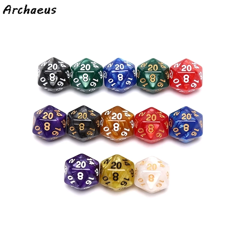 Durable Pearlized D20 Dice Acrylic 20 Sided Dice For Board Game 1PC
