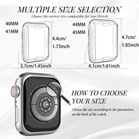 Étui transparent pour Apple Watch, 45mm 41mm 44mm 40mm 46mm 42mm, protecteur d'écran, couverture complète, pare-chocs en TPU, iWatch série 10 9 8 7 SE 6 5 4 5
