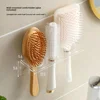 Comb Holder Organizer Acrylic Storage Shelf Clear Transparent Wall-Mounted Hair Brushes Rack Bathroom Accessories Home Shelves 3