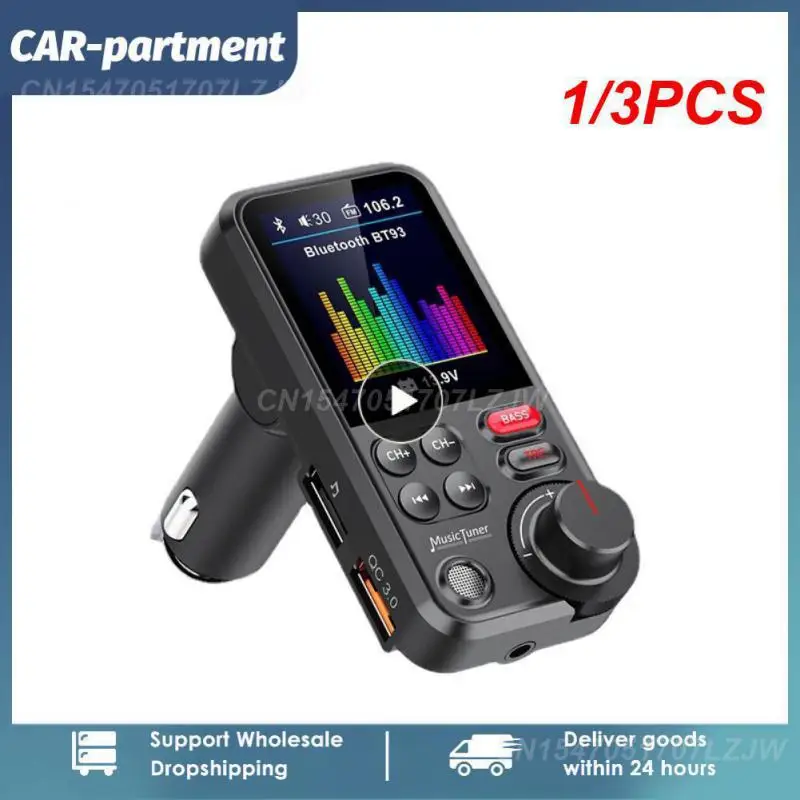 

1/3PCS Bluetooth 5.0 Car Wireless FM Transmitter Radio Adapter Aux Supports QC3.0 Fast Charging Treble Bass Car MP3 Music Player