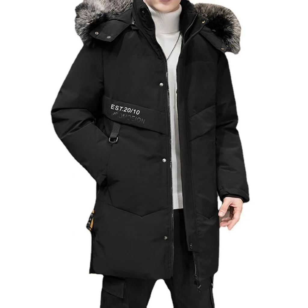 Men's Winter Jacket Trend Mid-length Down Jacket Loose Large Size Thick Winter Clothing