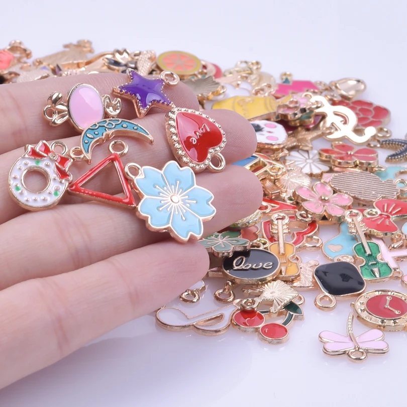 Bulk Wholesale 150pcs Gold Metal Mix Colorful Enamel Charms Jewelry  Pendantfor DIY Bracelet Necklace Earrings Handmade Making Accessories 