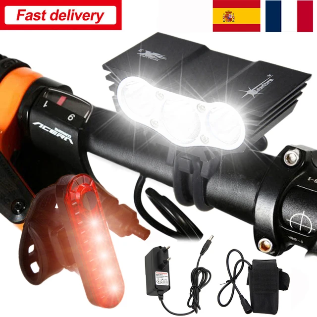 Ndcxsfigh - Linterna de luz delantera LED para bicicleta con 3 modos,  antorcha de ciclismo nocturna