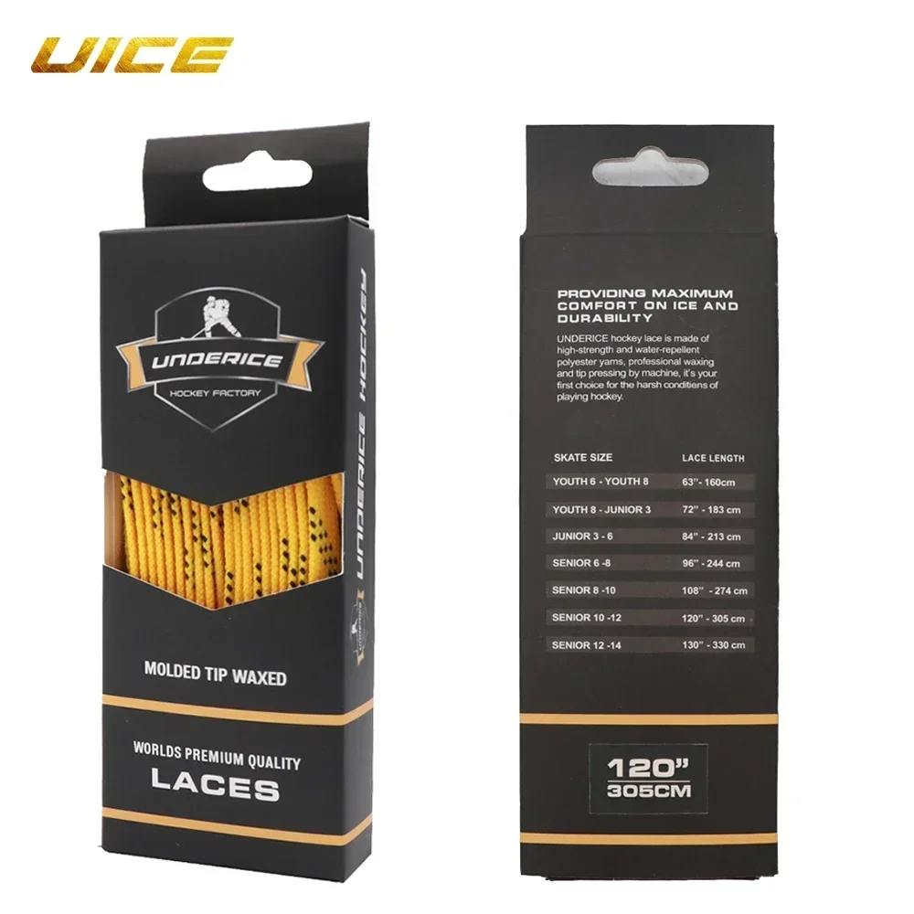 Ice Hockey Shoelaces 84/96/108/120in Box-Packed Ice Hockey Skate Laces  Dual Layer Braid Extra Reinforced Waxed Tip Shoelace 3