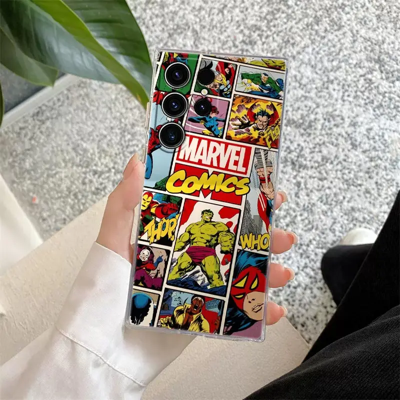 thumbnail image 1 of Marvel Comics Avengers Heros Phone Case For Samsung S24 S23 Ultra S22 S20 Plus S21 FE Clear Cases Cover Galaxy S24Ultra 5G Funda, 1 of 5