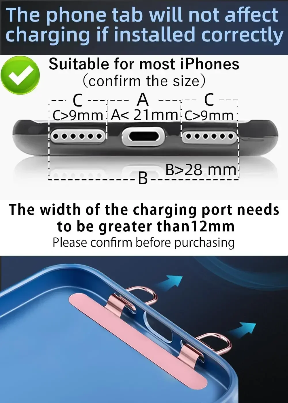 Stainless Steel Metal Phone Lanyard Gasket Patch Anti-lost Phone Rope Card Clip For iPhone 16 15 Replacement Strap Hang Cord Tab