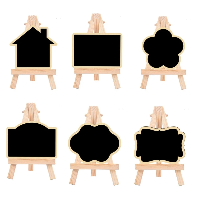 Desktop Chalkboard Sign Wooden Easel with Display Stand Small Blackboard Food Name Signs Desk Ornaments for Party Buffet