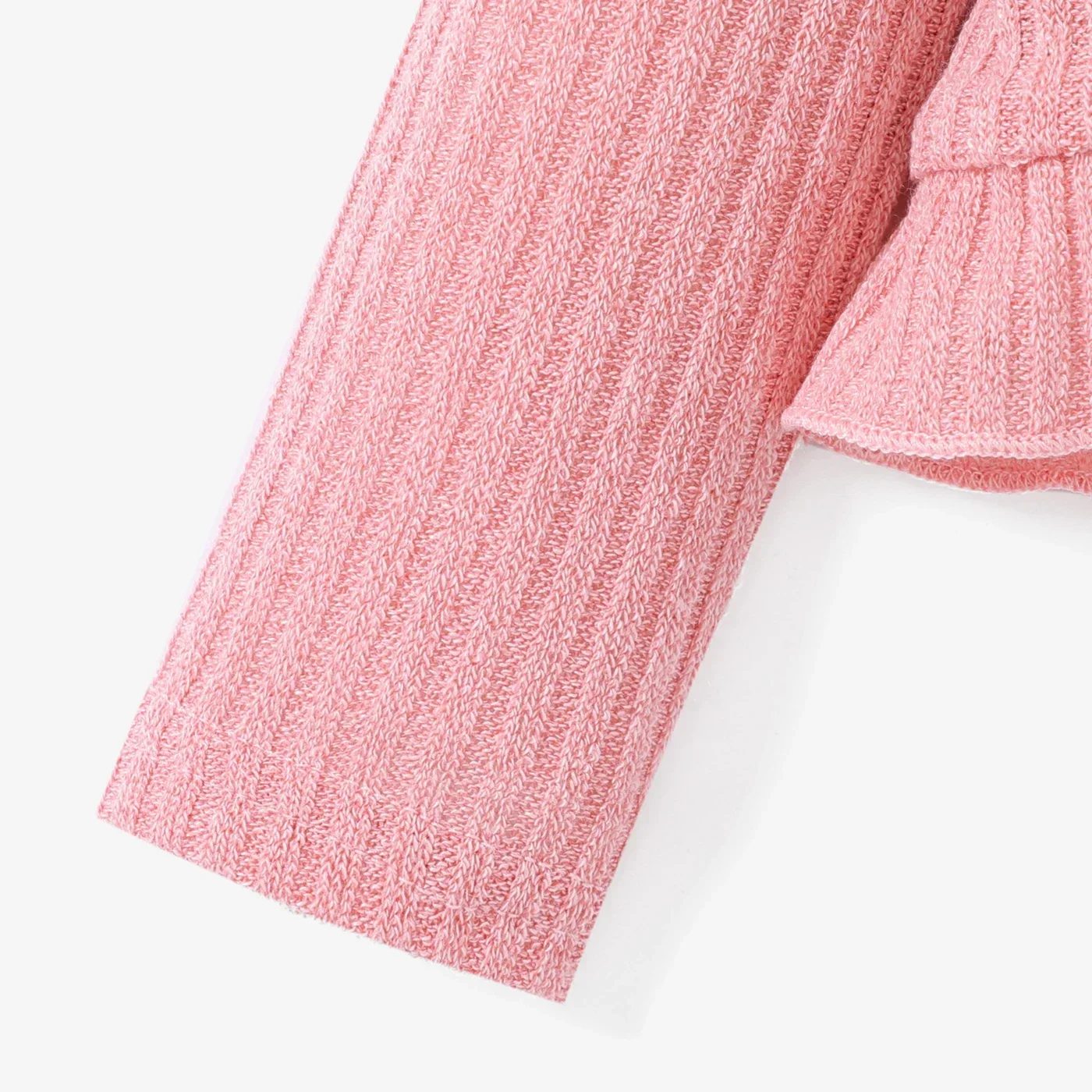 Baby Girl Cardigan PatPat Baby Girl Solid Rib Knit Ruffle Trim Long-sleeve Cardigan Perfect for Outings and Daily Wear Basic Style