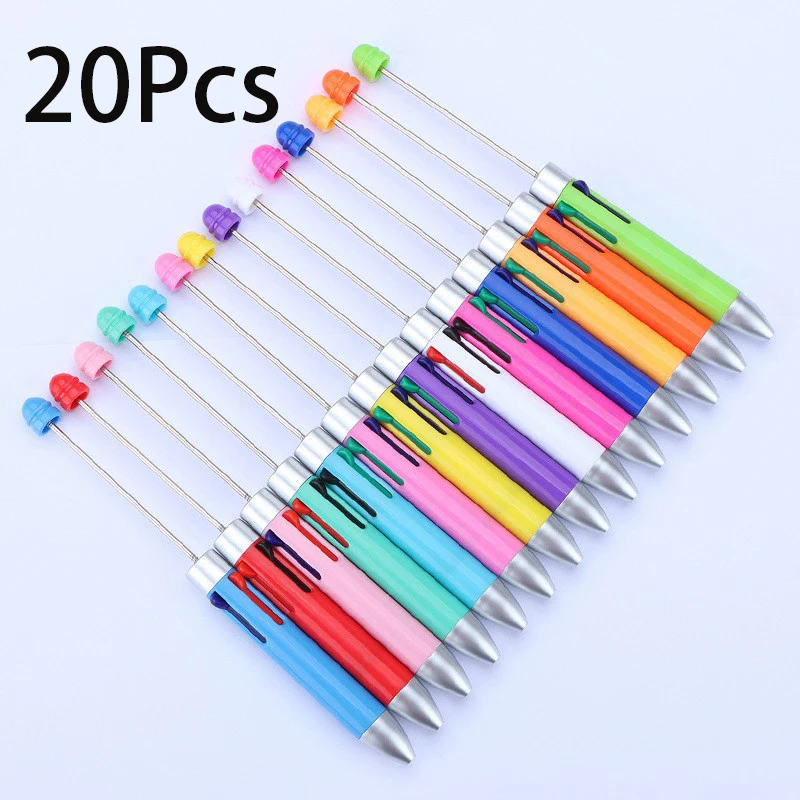 

20 шт., пластиковые шариковые ручки с бусинами