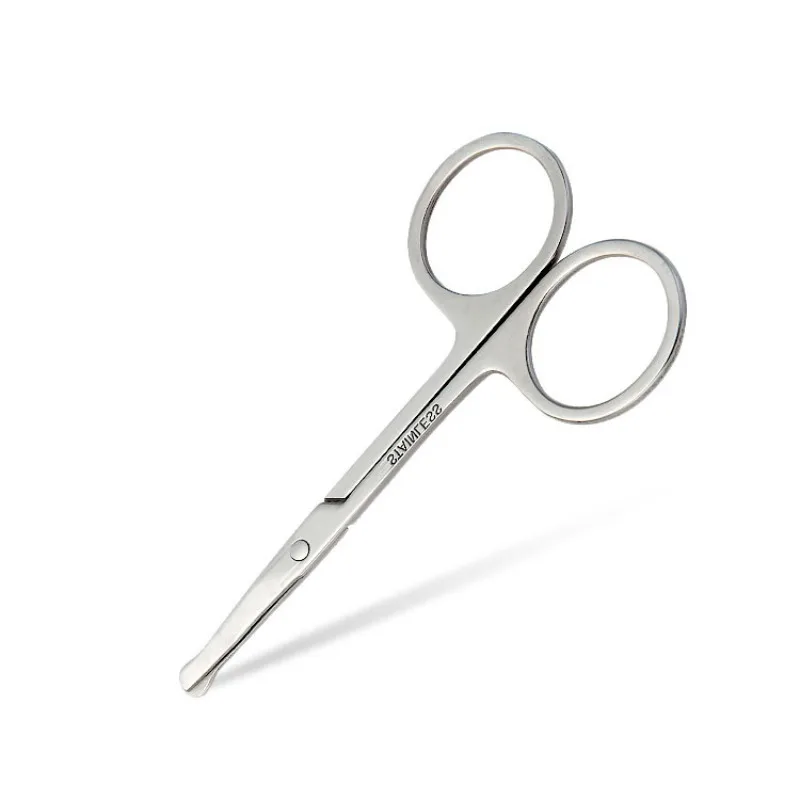 

Universal Nose Hair Trimming Tweezers Stainless Steel Eyebrow Nose Hair Cut Manicure Facial Trimming Makeup Scissors Trimmer