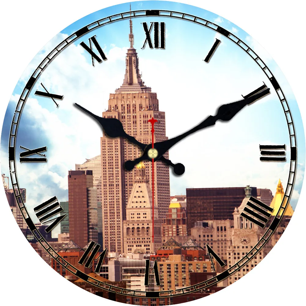 Figure Wall Clocks Shabby Retro Home Kitchen Room Decor Rustic Cooker Non-Ticking Silent Quiet Cook Small Kitchen Clocks 