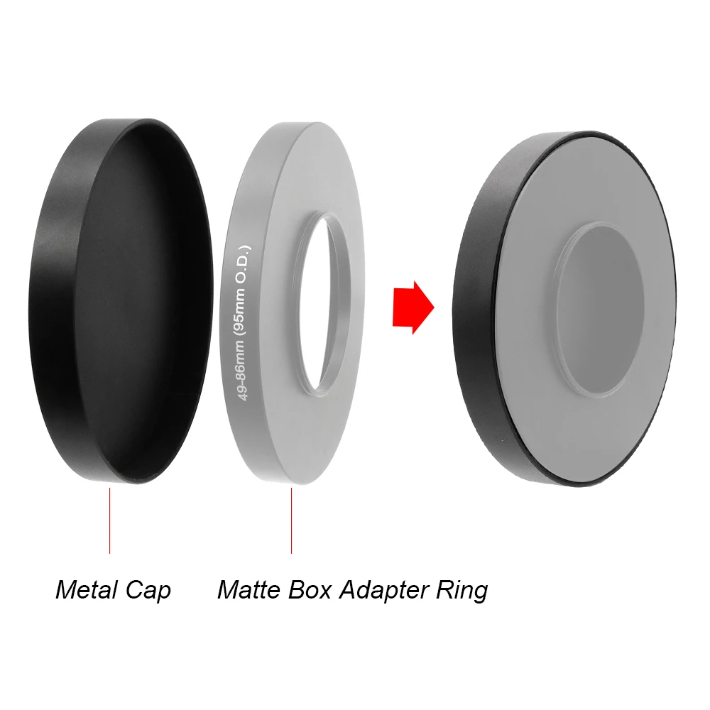 LinGo MetalCap Universal Black Lens Cap for Matte Box and Filter Adapter Rings