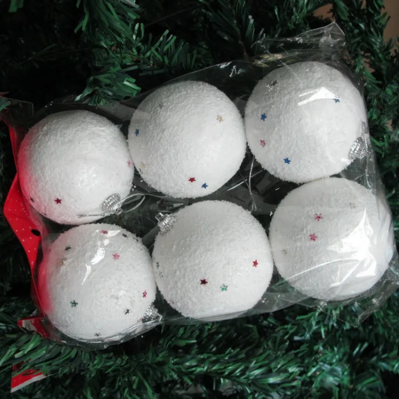 White Foam Christmas Balls Ornaments for Xmas Tree Hanging Pendant Ball Holiday New Year Wedding Party Home Decoration Supplies