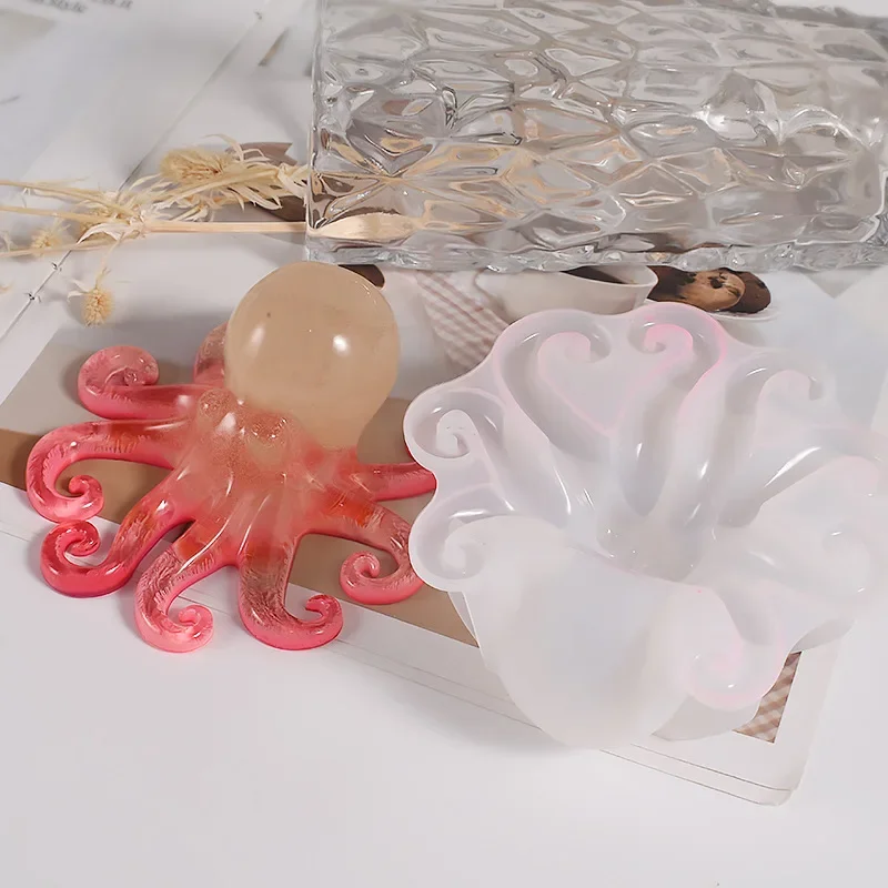 

3D Octopus Silicone Mold DIY Handmade Crystal Epoxy Resin Plaster Molds Desktop Ornament Home Craft Decoration Making Supplies