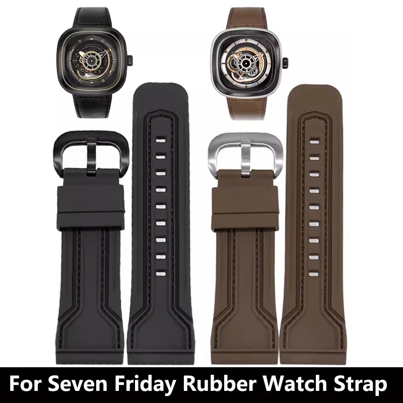 Cinturino Per Orologio Per Cinturino Per Orologio Impermeabile In Gomma Sevenfriday Bracciale 28Mm P3C/02/Sf-M3/04/P1B/01 Catena Per Orologio