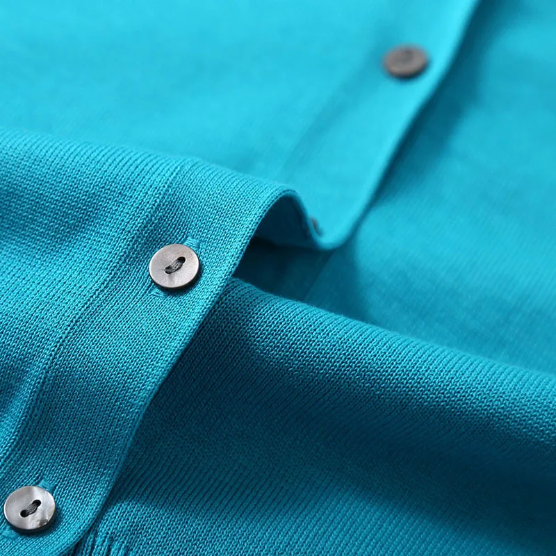 여성용 70% 뽕나무 실크 30% 코튼 스웨터, 단색 V 넥 버튼 다운, 긴팔 케이블 니트 가디건 탑 셔츠, L XL LY045