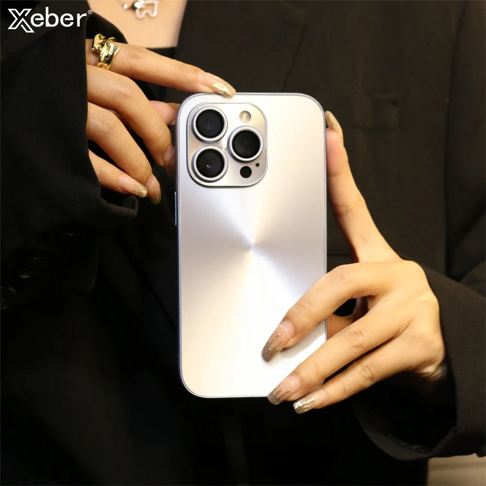 Luxury Bling Aurora Pattern Shockproof Phone Case with Soft Bumper and Matte Finish