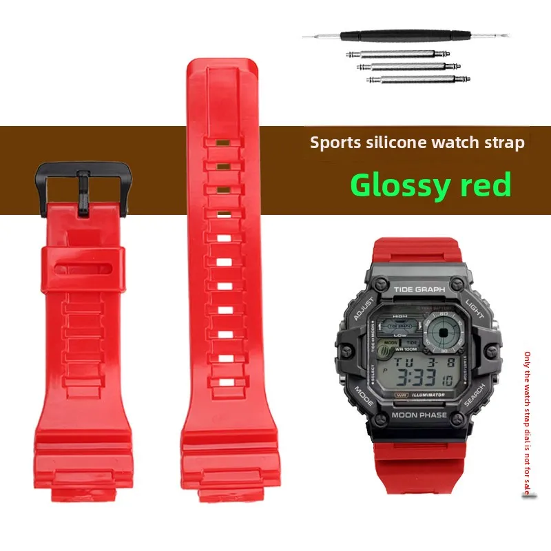 6 ألوان سيليكون حزام الساعات ل كاسيو WS-1400 WS-16...