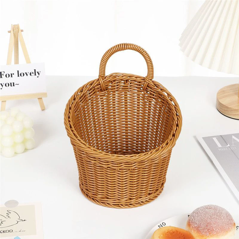 Storage basket woven hanging portable wall desktop kitchen