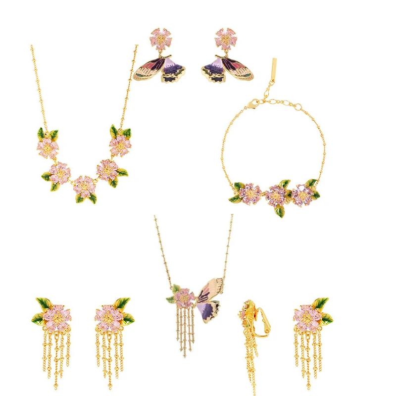 EnamelButterflyFlowerEarringsNecklaceRingBraceletJewelryForWoman2022Trend-AliExpress36