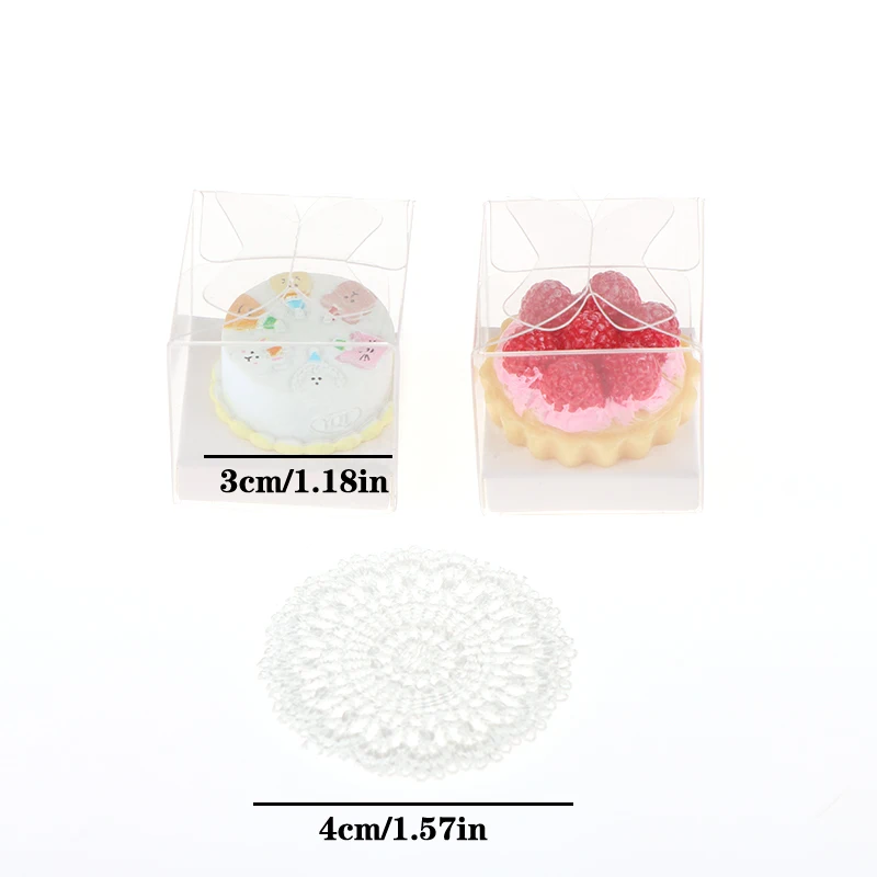 1/12 Scale Dollhouse Cake with Box DIY Dessert Miniature Food for Doll Accessories Toy Cute Home Decor Kids Pretend Play Toys 6