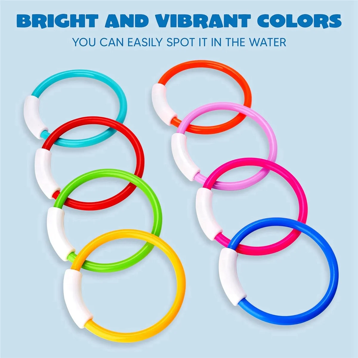 BAAU 16PCS Pool Toys, Colorful Pool Rings for Kids, Underwater Training, Swimming Dive Ring Toy for Kids