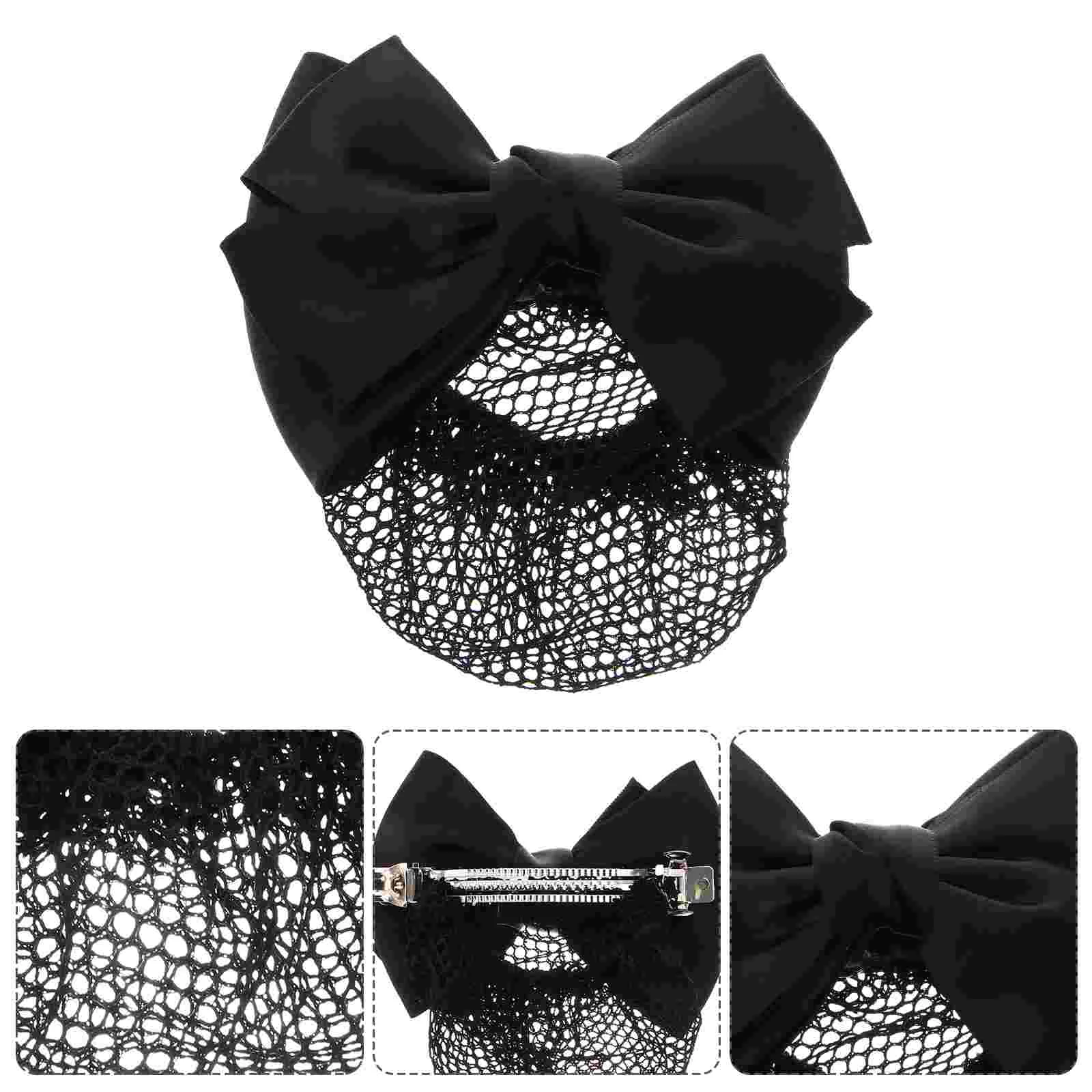 

Pearl Studded Hair Accessories Elastic Clips Women Snood Bowknot Headdress Hairpins Bun Nets for Girls