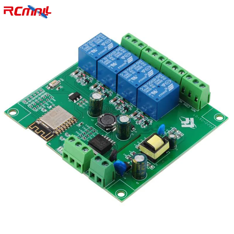 AC/DC Power Supply 4-Channel ESP8266 WIFI Relay Module ESP-12F Development Board for Arduino Smart-Home esp8266 ch340 nodemcu v3 lua development board wifi module integration 32m flash memory with usb serial for arduino pcba boards