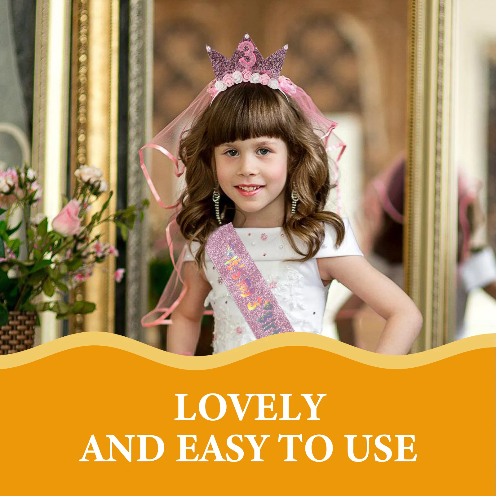 Girls Birthday 3rd Hair Decoration Hair Festive Accessories Party Celebration Crown Supply Infant Decoration