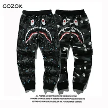 

Who's trousers Camouflage Starry Night Thin Bape shark SlacksStreetwear Pants Mens Joggers Pants Joggers Stacked Sweatpants