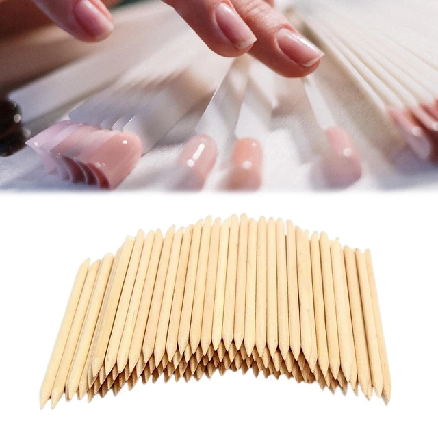 100Pcs Wooden Orange Sticks for Nail Cleaning Cuticle Sticks Double Sided  Disposable Cuticle Pusher Bulk - AliExpress